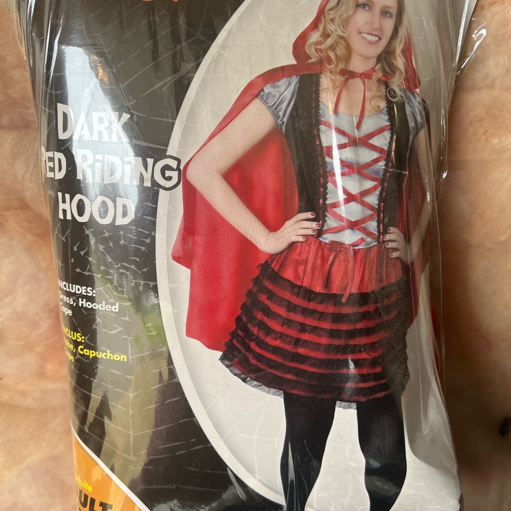 Spirit Halloween Red and Black Dark Red Riding Hood Costume Size L